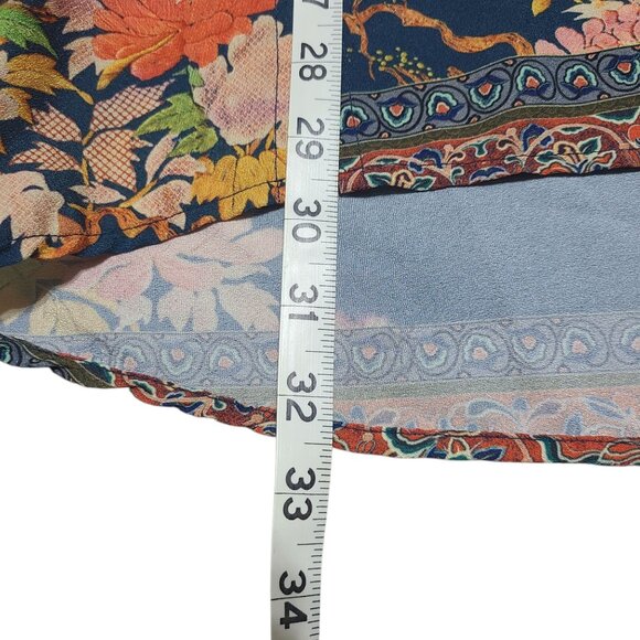 Cintron Santa Monica Asian Peacock Bonsai Teal Wearable Art XL Blouse - Picture 13 of 16